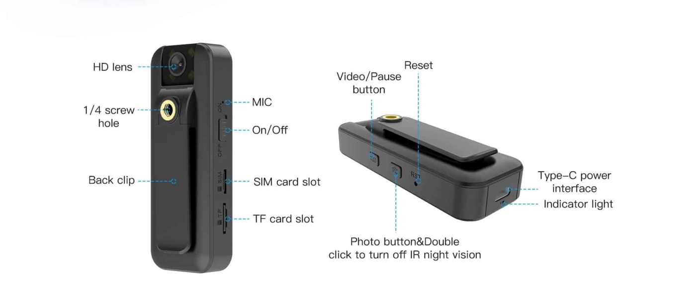 Mini kamera body cam Mini kamera body cam