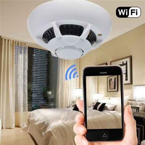 Wi fi slapta stebėjimo kamera užmaskuota detektoriuje