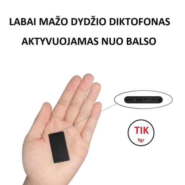 Diktofonas aktyvuojamas nuo balso 8gb atminties