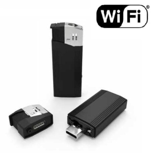 Žiebtuvėlis su slapta kamera galima stebėti gyvai per WiFI vaizdą