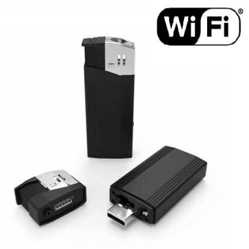 Žiebtuvėlis su slapta kamera galima stebėti gyvai per WiFI vaizdą